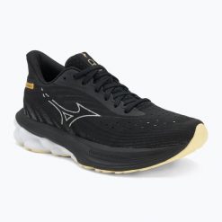 Buty do biegania damskie Mizuno Wave Skyrise 6 black/snow white/glowing cream. Czarne buty do biegania Mizuno, bez wzorów, z materiału, bez zapięcia, do biegania, mizuno wave. Za 439.99 zł.