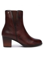 Pikolinos Botki Zamora W0E-8628 Brązowy ciemny. Brązowe botki Pikolinos, bez wzorów, ze skóry, bez obcasa, na słupku, bez zapięcia. Za 759.99 zł.