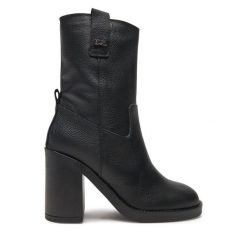 Botki KARL LAGERFELD. Czarne botki KARL LAGERFELD, bez wzorów, bez obcasa, na słupku, bez zapięcia. Za 639.99 zł.