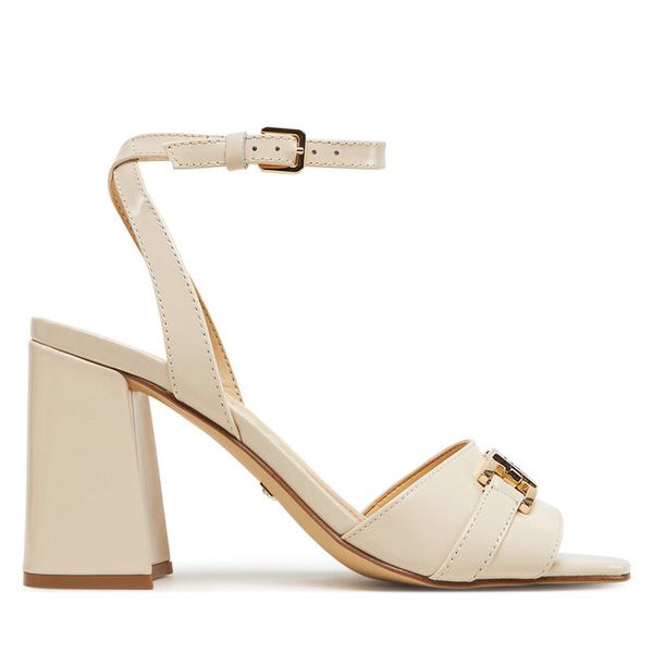 Sandały Guess. Brązowe sandały Guess, z aplikacjami, bez obcasa, na słupku, bez zapięcia. Za 439.99 zł.