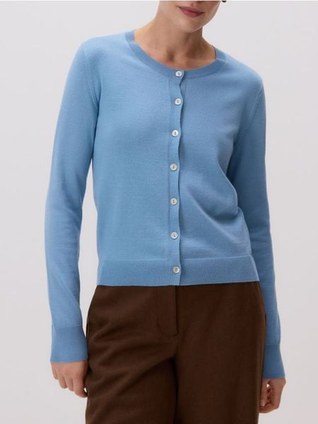 Rozpinany kardigan z wiskozą - jasnoturkusowy. Niebieskie swetry Reserved, l, bez wzorów, z dzianiny, bez ramiączek. W wyprzedaży za 39.99 zł.