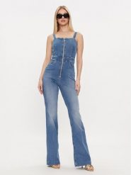 Guess Kombinezon Mariposa W4GD0O D5B42 Niebieski Regular Fit. Niebieskie sukienki Guess, z aplikacjami, z bawełny, bez kołnierzyka, bez ramiączek. Za 449.99 zł.
