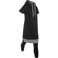 Wygodna długa bluza dresowa z legginsami, krótki rękaw bonprix czarno-czarny. Bluzy marki INOVIK. Za 79.99 zł.