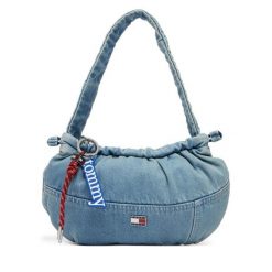 Torebka Tommy Jeans. Niebieskie torebki klasyczne Tommy Jeans, bez wzorów, z denimu, klasyczne, bez dodatków. Za 409.99 zł.