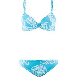 Bikini na fiszbinach (2 części) bonprix turkusowo-biały. Bikini marki bonprix. Za 49.99 zł.