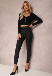 Czarne Spodnie Skinny Lynena. Czarne jeansy Renee, l, bez wzorów, z jeansu, długie. W wyprzedaży za 95.99 zł.