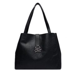 Torebka KARL LAGERFELD. Czarne shopper bag KARL LAGERFELD, bez wzorów, bez dodatków. Za 1,749.00 zł.
