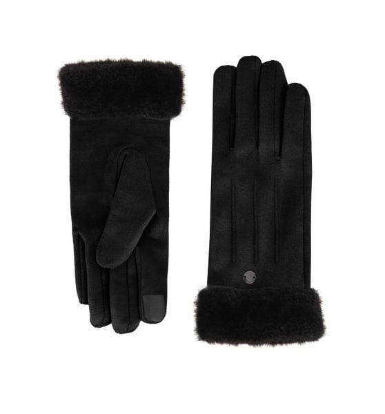 Czarne rękawiczki H-MEGAN. Czarne rękawiczki Volcano, bez wzorów, z tkaniny, eleganckie. Za 59.99 zł.