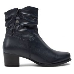 Botki Caprice. Niebieskie botki Caprice, bez wzorów, bez obcasa, na słupku, bez zapięcia. Za 419.99 zł.