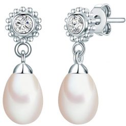Valero Pearls Kolczyki sztyfty z perłą Kwiat srebro wysokiej próby Cyrkonia Perła hodowlana słodkowodna srebrny 1 ct Damski. Szare kolczyki Valero Pearls, z cyrkonią, srebrne. Za 299.99 zł.