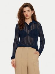 Tommy Hilfiger Sweter WW0WW44454 Granatowy Slim Fit. Niebieskie swetry Tommy Hilfiger, l, bez wzorów, z wiskozy, bez ramiączek. Za 469.99 zł.
