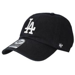 Czapka z daszkiem dla dorosłych 47 Brand MLB Los Angeles Dodgers 47 Clean Up Cap. Czarne czapki z daszkiem 47 Brand, bez wzorów, z bawełny, sportowe. Za 99.99 zł.