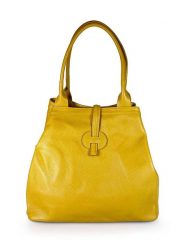 Florence Bags Skórzany shopper bag "Fr" w kolorze żółtym - 42 x 38 x 6 cm rozmiar: onesize. Żółte shopper bag Florence Bags, bez wzorów, z materiału, na ramię, bez dodatków. Za 399.96 zł.