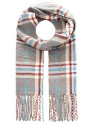 Zwillingsherz Szal w kolorze szaro-błękitno-czerwonym rozmiar: onesize. Czerwone szaliki i kominy Zwillingsherz, bez wzorów, z materiału. Za 135.17 zł.