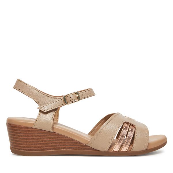 Sandały Lasocki. Brązowe sandały Lasocki, bez wzorów, bez obcasa, na koturnie, bez zapięcia. Za 159.99 zł.