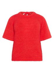KAFFE curve Sweter w kolorze czerwonym rozmiar: XL. Czerwone swetry KAFFE curve, xl, bez wzorów, z wełny, bez ramiączek. Za 118.56 zł.