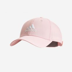 Czapka różowa ADIDAS. Czerwone czapki z daszkiem adidas, bez wzorów, sportowe. Za 79.99 zł.