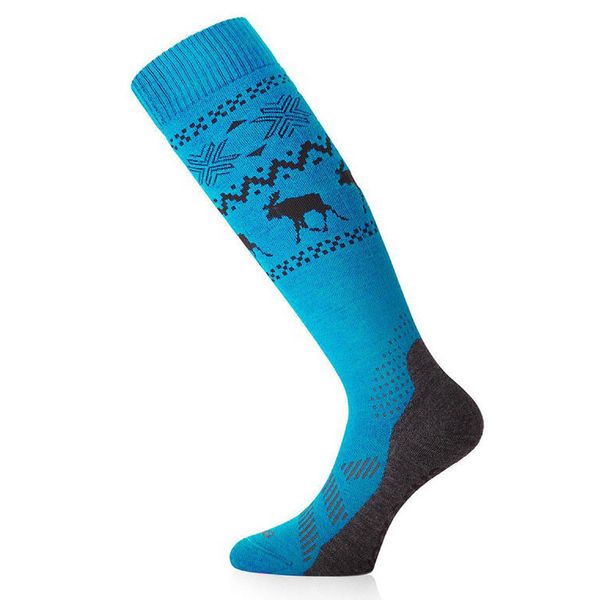 Skarpety narciarskie uniseks Lasting FWW 518 Merino 85%. Niebieskie skarpetki LASTING, bez wzorów, z wełny, narciarskie. W wyprzedaży za 139.90 zł.