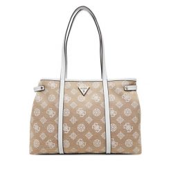 Torebka Guess. Brązowe shopper bag Guess, z aplikacjami, bez dodatków. Za 549.99 zł.