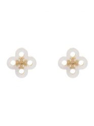 Tory Burch Kolczyki Clover Stud Earring 184411 Złoty. Żółte kolczyki Tory Burch, metalowe. Za 659.99 zł.
