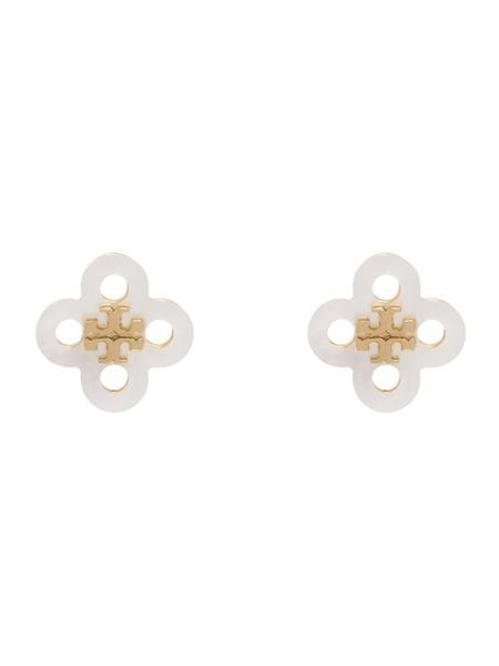 Tory Burch Kolczyki Clover Stud Earring 184411 Złoty. Żółte kolczyki Tory Burch, metalowe. Za 659.99 zł.