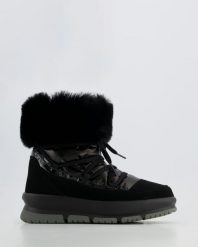 CZARNE ŚNIEGOWCE 5207 GUM NERO. Czarne botki Venezia, bez wzorów, z syntetyku, bez obcasa, bez zapięcia. Za 299.00 zł.