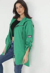 Zielona Kurtka Oversize Wiatrówka z Kapturem Lafise. Zielone kurtki Born2be, s, bez wzorów, z kapturem. W wyprzedaży za 62.99 zł.