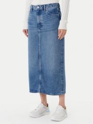 Tommy Hilfiger Spódnica jeansowa WW0WW46503 Niebieski Regular Fit. Niebieskie spódnice Tommy Hilfiger, bez wzorów, z jeansu. Za 439.99 zł.