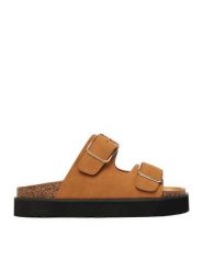 DeeZee Klapki CEO-LB-P2181 Brązowy. Brązowe klapki DeeZee, bez wzorów, ze skóry, bez obcasa, bez zapięcia. Za 129.99 zł.