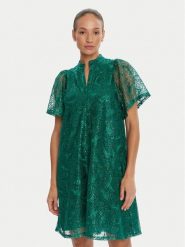 Bruuns Bazaar Sukienka koktajlowa Palm Philly BBW4541 Zielony Loose Fit. Zielone sukienki Bruuns Bazaar, bez wzorów, z syntetyku, wizytowe, bez kołnierzyka, bez ramiączek. Za 719.99 zł.