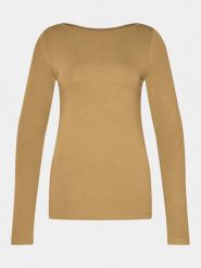 Gap Bluzka 540606-06 Beżowy Slim Fit. Brązowe bluzki GAP, xs, bez wzorów, z bawełny, bez kołnierzyka, bez ramiączek. Za 79.99 zł.