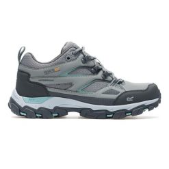 Damskie wodoodporne buty do chodzenia Holcombe III. Szare buty treningowe Regatta, bez wzorów, z materiału, bez zapięcia, trekkingowe. Za 249.99 zł.
