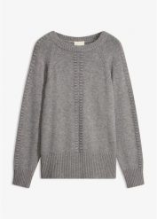 Sweter nietoperzowy z wiskozą. Żółte swetry bonprix, bez wzorów, z wiskozy, bez ramiączek. Za 129.99 zł.