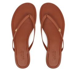 Japonki LAUREN RALPH LAUREN. Brązowe japonki Lauren Ralph Lauren, bez wzorów. Za 279.99 zł.