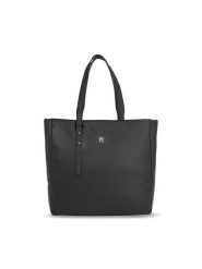Tommy Hilfiger Torebka Th Soft Tote AW0AW15527 Czarny. Czarne torebki klasyczne Tommy Hilfiger, bez wzorów, ze skóry, bez dodatków. Za 519.99 zł.