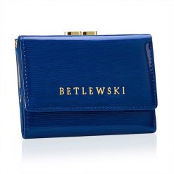 Portfel damski BETLEWSKI ZBPD-BS-14 NIEBIESKI. Niebieskie portfele Betlewski, bez wzorów, ze skóry. Za 139.99 zł.
