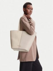 MICHAEL Michael Kors Torebka Flora 30T5GFFT3B Kremowy. Białe shopper bag MICHAEL Michael Kors, bez wzorów, ze skóry, bez dodatków. Za 795.99 zł.