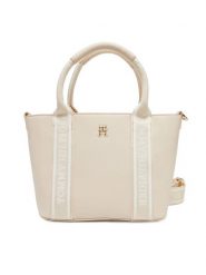 Tommy Hilfiger Torebka Th Logotape Mini Tote AW0AW17201 Écru. Torebki klasyczne Tommy Hilfiger, bez wzorów, ze skóry, bez dodatków. Za 389.99 zł.