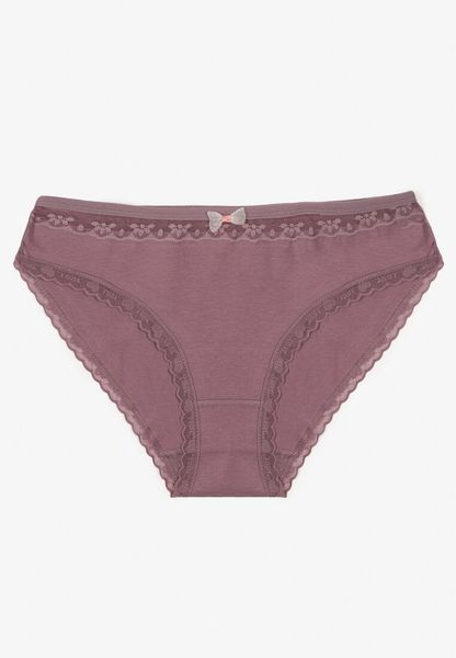 Fioletowe Bawełniane Majtki Typu Figi z Koronką i Kokardą Zeteria. Fioletowe figi Born2be, bez wzorów, z bawełny. Za 9.99 zł.