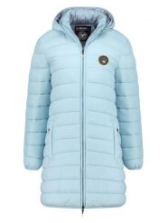 Geographical Norway Płaszcz pikowany "Atikamap" w kolorze błękitnym rozmiar: S. Niebieskie płaszcze Geographical Norway, s, bez wzorów, bez kaptura. Za 154.43 zł.