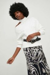 Answear Lab sweter damski kolor biały z półgolfem. Białe swetry Answear Lab, l, bez wzorów, z dzianiny, bez ramiączek. W wyprzedaży za 159.99 zł.