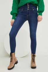 Answear Lab jeansy damskie high waist. Niebieskie jeansy Answear Lab, m, bez wzorów, z denimu, z podwyższonym stanem. W wyprzedaży za 134.99 zł.