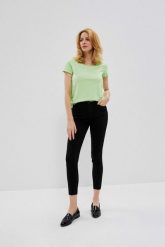 Jeansy skinny medium waist czarne. Czarne jeansy MOODO, m, bez wzorów, z bawełny, długie. W wyprzedaży za 38.99 zł.