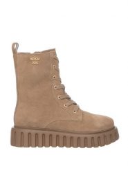 Patrizia Pepe Botki w kolorze czarno-beżowym rozmiar: 39. Brązowe botki Patrizia Pepe, bez wzorów, bez obcasa, bez zapięcia. Za 455.78 zł.