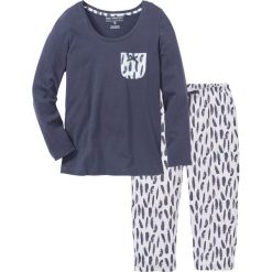 Piżama ze spodniami 3/4 bonprix jagodowy - kolor bzu z nadrukiem. Piżamy marki bonprix. Za 49.99 zł.