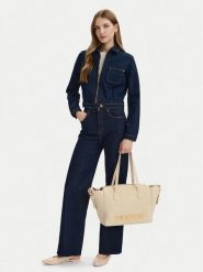LOVE MOSCHINO Torebka JC4243PP0OKD0110 Beżowy jasny. Brązowe shopper bag Love Moschino, bez wzorów, ze skóry, bez dodatków. Za 649.99 zł.