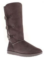 ISLAND BOOT Kozaki zimowe "Flora" w kolorze antracytowym rozmiar: 38. Czarne kozaki Island Boot, na zimę, bez wzorów, z materiału, eleganckie, bez obcasa, bez zapięcia. Za 163.26 zł.