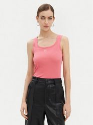 PINKO Top 100807 A2C1 Różowy Regular Fit. Czerwone topy Pinko, l, bez wzorów, z bawełny, bez kołnierzyka, bez ramiączek. Za 249.99 zł.