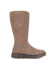 Rieker Kozaki Y3462-64 Beżowy. Brązowe kozaki Rieker, bez wzorów, ze skóry, bez obcasa, na płaskiej podeszwie, bez zapięcia. Za 307.99 zł.