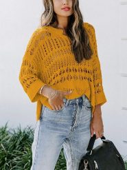 LA Angels Sweter w kolorze jasnobrązowym rozmiar: L. Brązowe swetry LA Angels, l, bez wzorów, bez ramiączek. Za 104.99 zł.